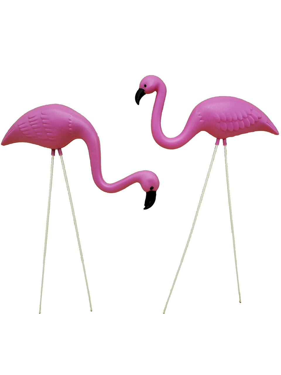 Fun Express Mini Pink Flamingo Lawn Ornaments (2 Pieces, 8" with 12" Stakes) Lawn Decor, Unique and Quirky Home Decor & Gifts, Party Decorations